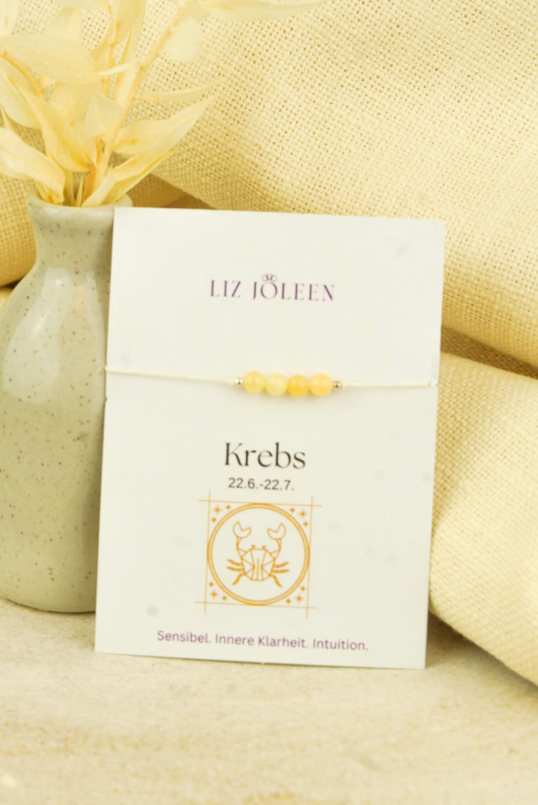 Krebs Sternzeichen Armband - Calcit Edelstein