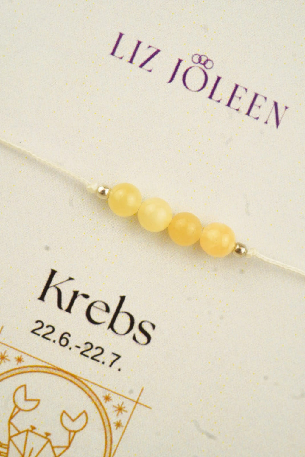 Krebs Sternzeichen Armband - Calcit Edelstein