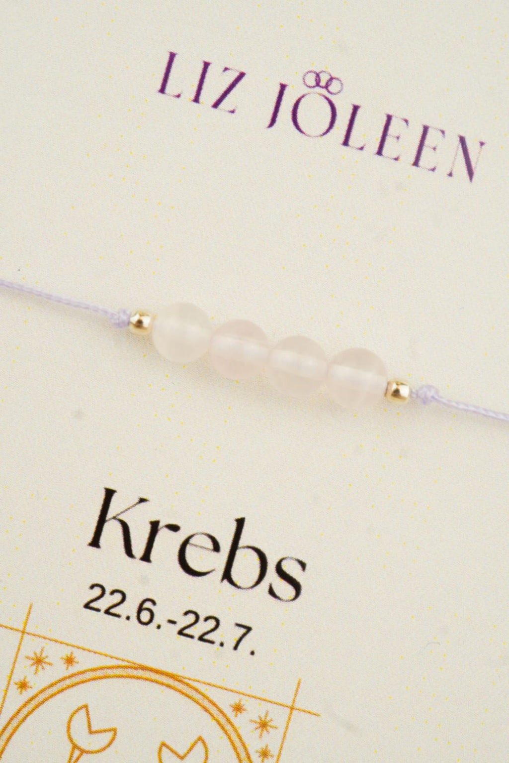Krebs Sternzeichen Armband - Rosenquarz Edelstein