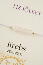 Krebs Sternzeichen Armband - Rosenquarz Edelstein