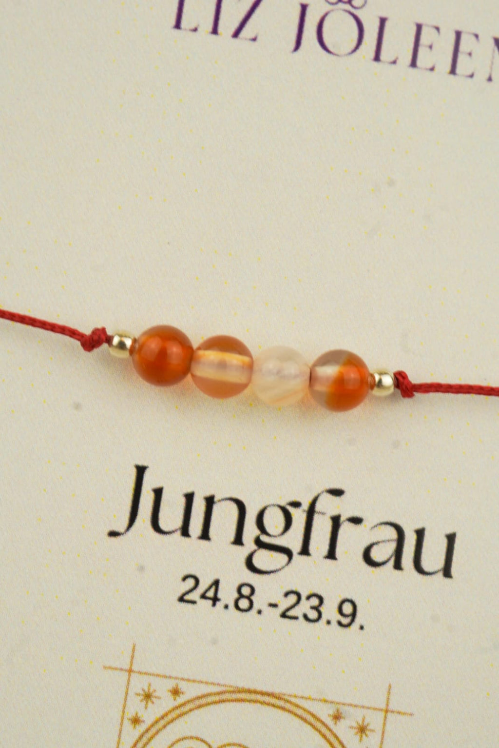 Jungfrau Sternzeichen Armband -  Karneol Edelstein
