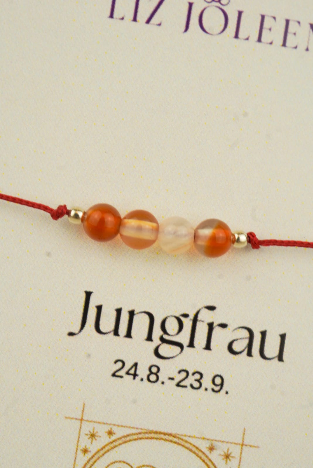 Jungfrau Sternzeichen Armband -  Karneol Edelstein