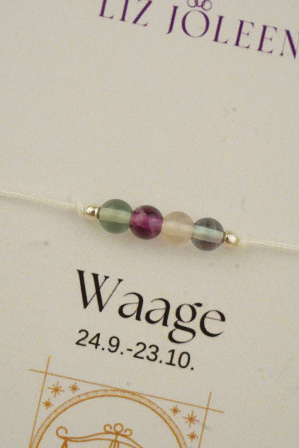 Waage Sternzeichen Armband - Fluorit Edelstein