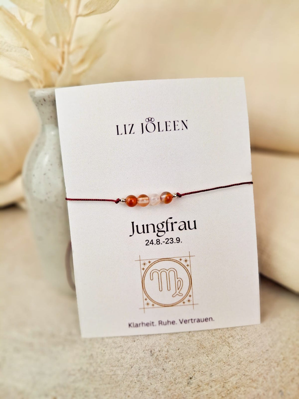 Jungfrau Sternzeichen Armband -  Karneol Edelstein