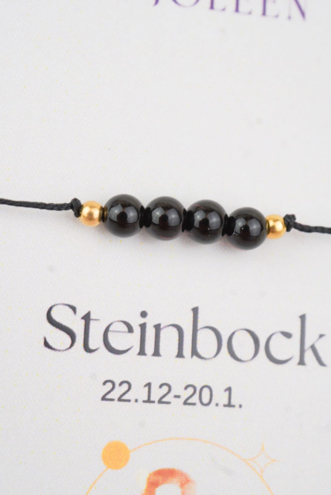 Steinbock Sternzeichen Armband - Onyx Edelstein