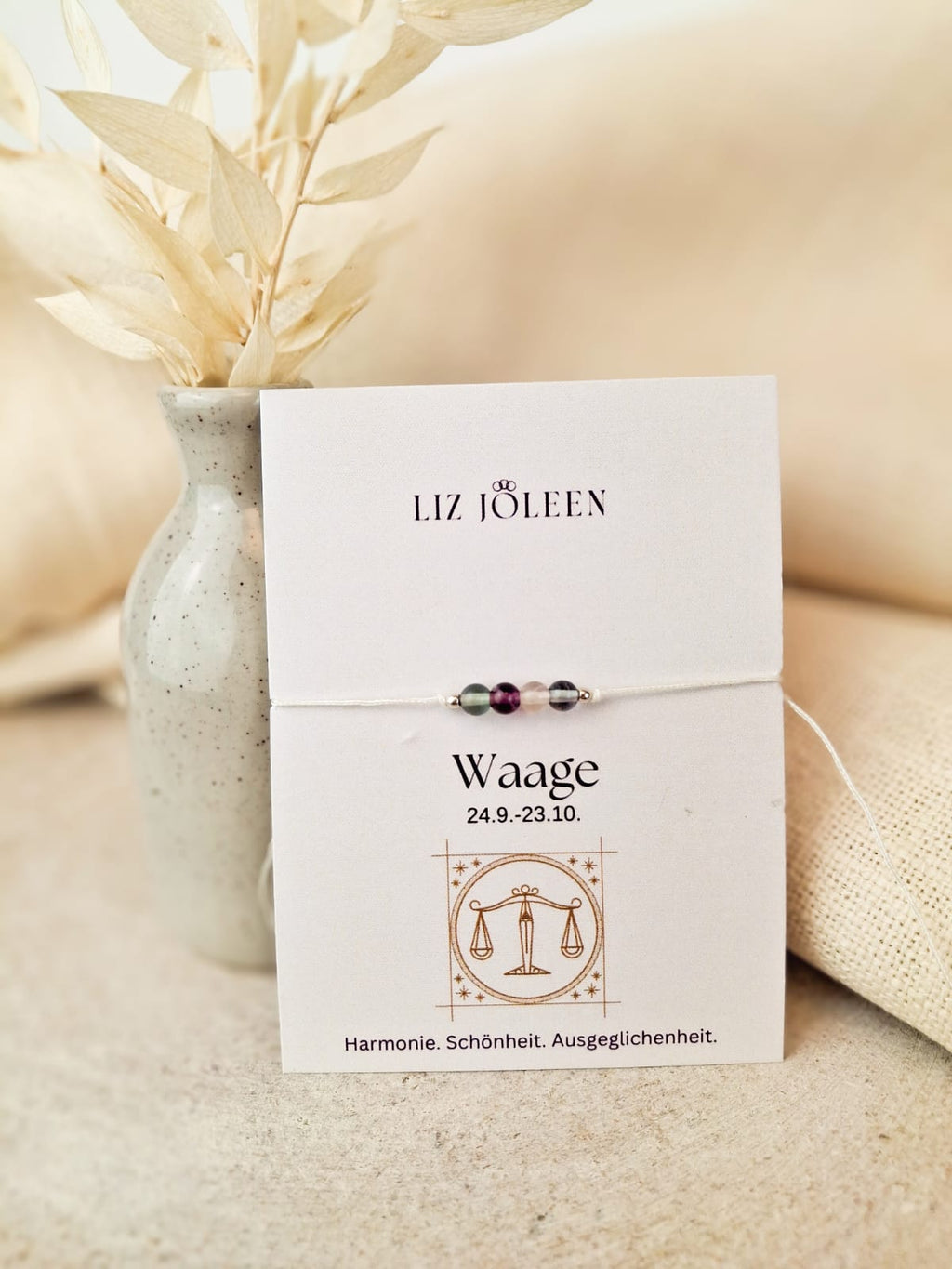 Waage Sternzeichen Armband - Fluorit Edelstein