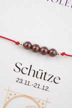 Schütze Sternzeichen Armband - Granat Edelstein