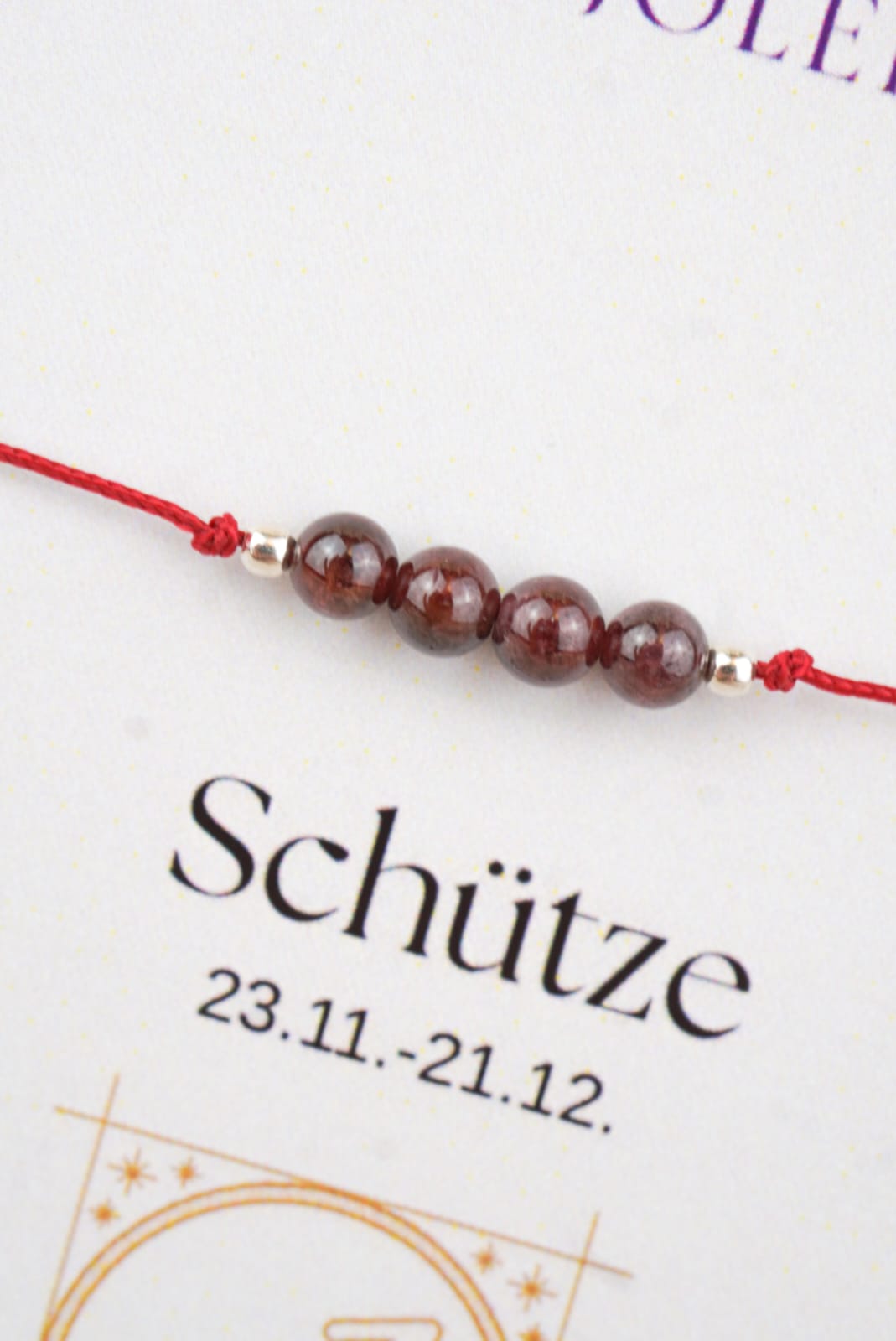 Schütze Sternzeichen Armband - Granat Edelstein