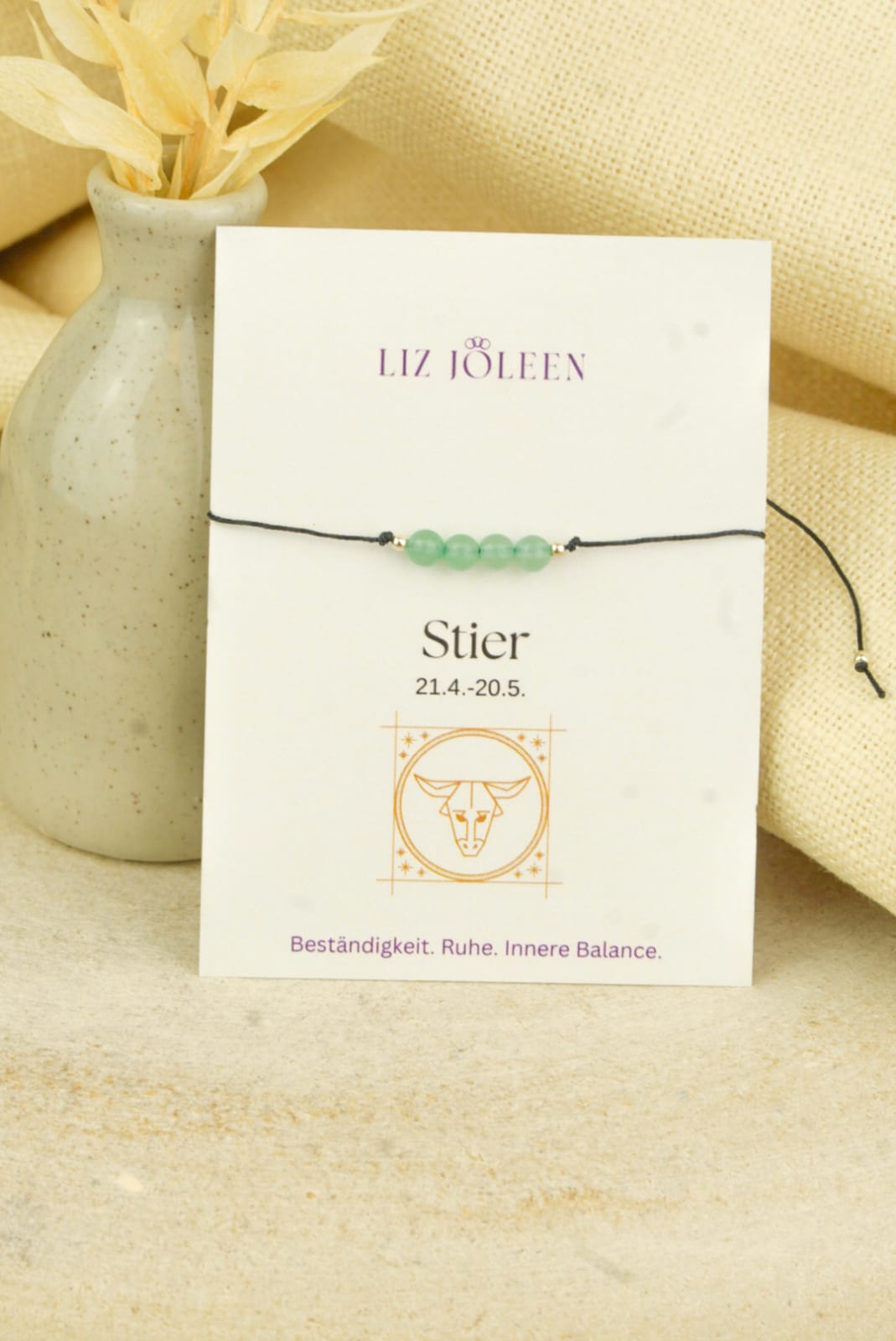 Stier Sternzeichen Armband - Aventurin Edelstein