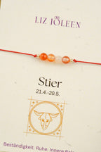 Stier Sternzeichen Armband - Karneol Edelstein
