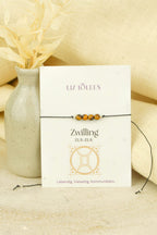 Zwilling Sternzeichen Armband - Tigerauge Edelstein