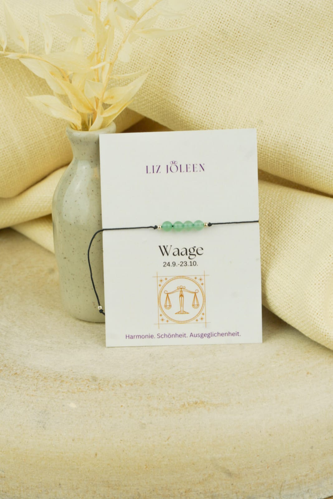 Waage Sternzeichen Armband - Aventurin Edelstein