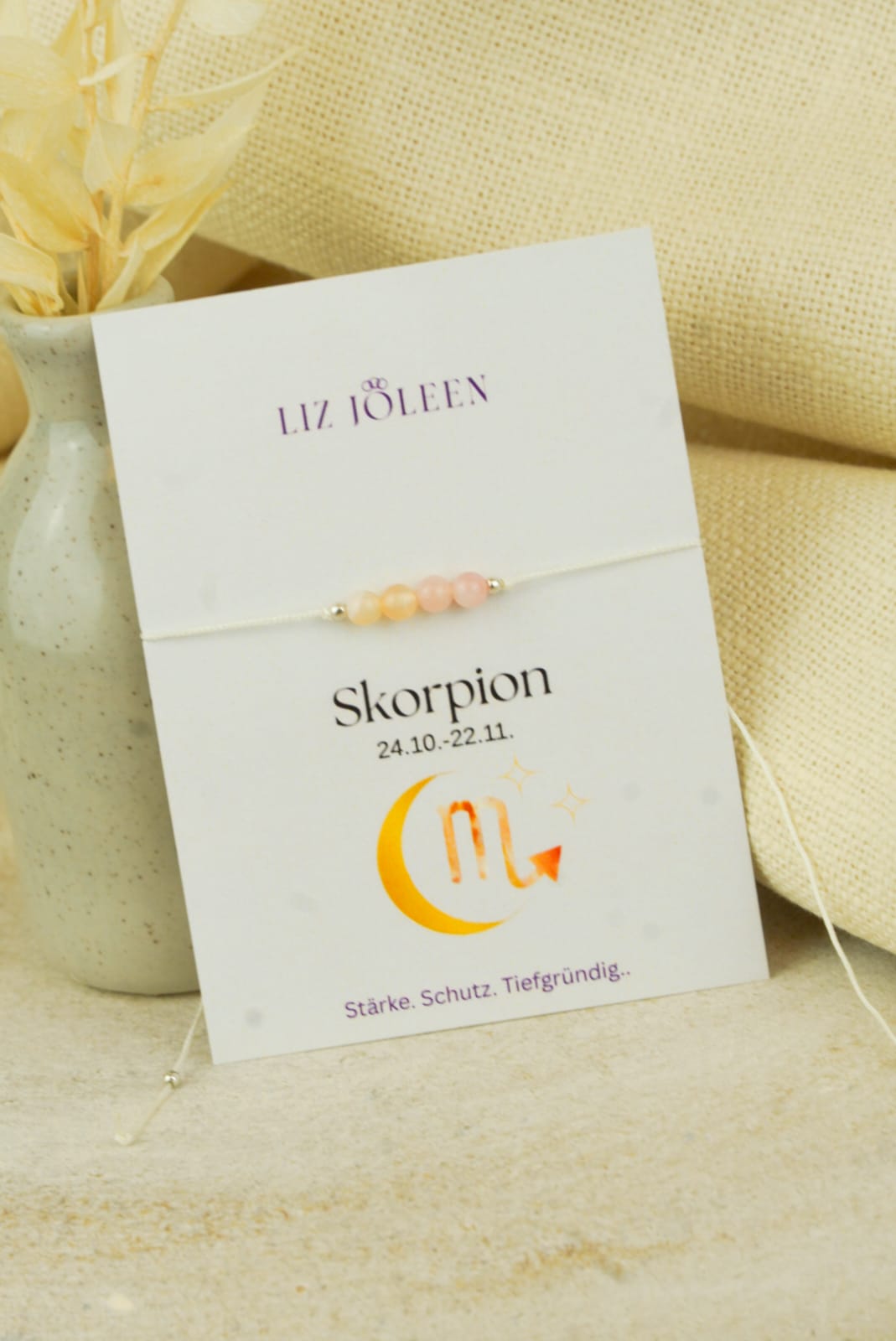 Skorpion Sternzeichen Armband - Achat Edelstein