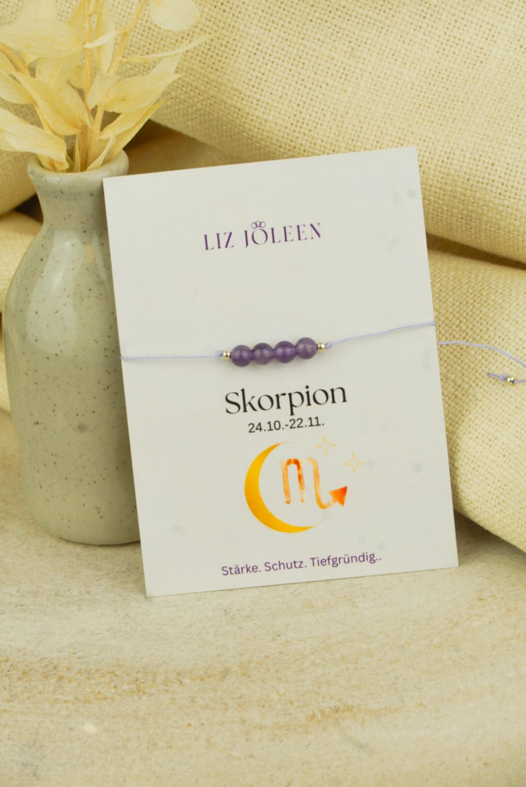 Skorpion Sternzeichen Armband - Amethyst Edelstein