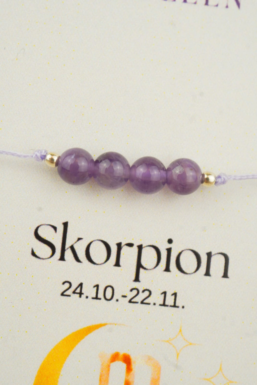 Skorpion Sternzeichen Armband - Amethyst Edelstein