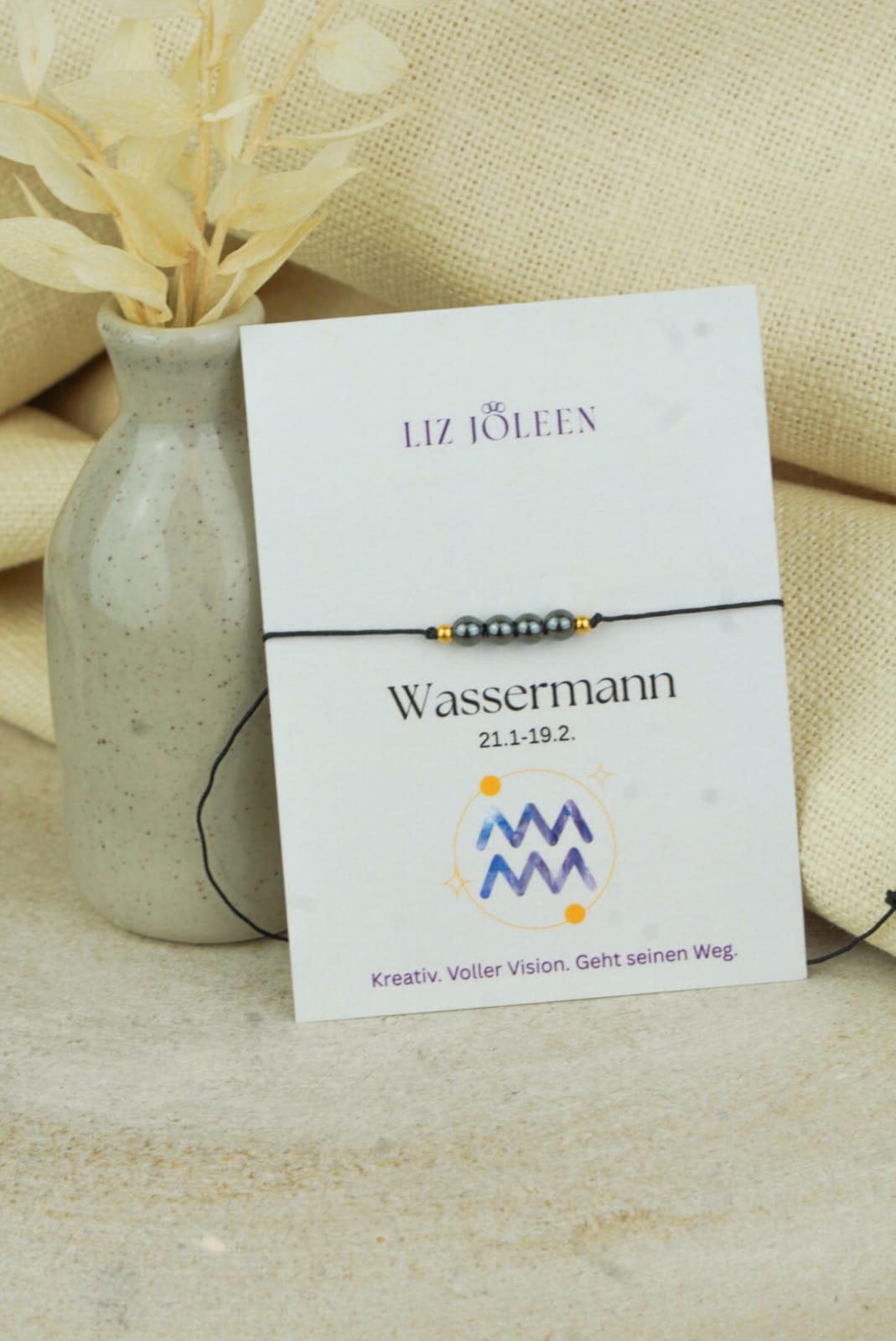 Wassermann Sternzeichen Armband - Hämatit Edelstein