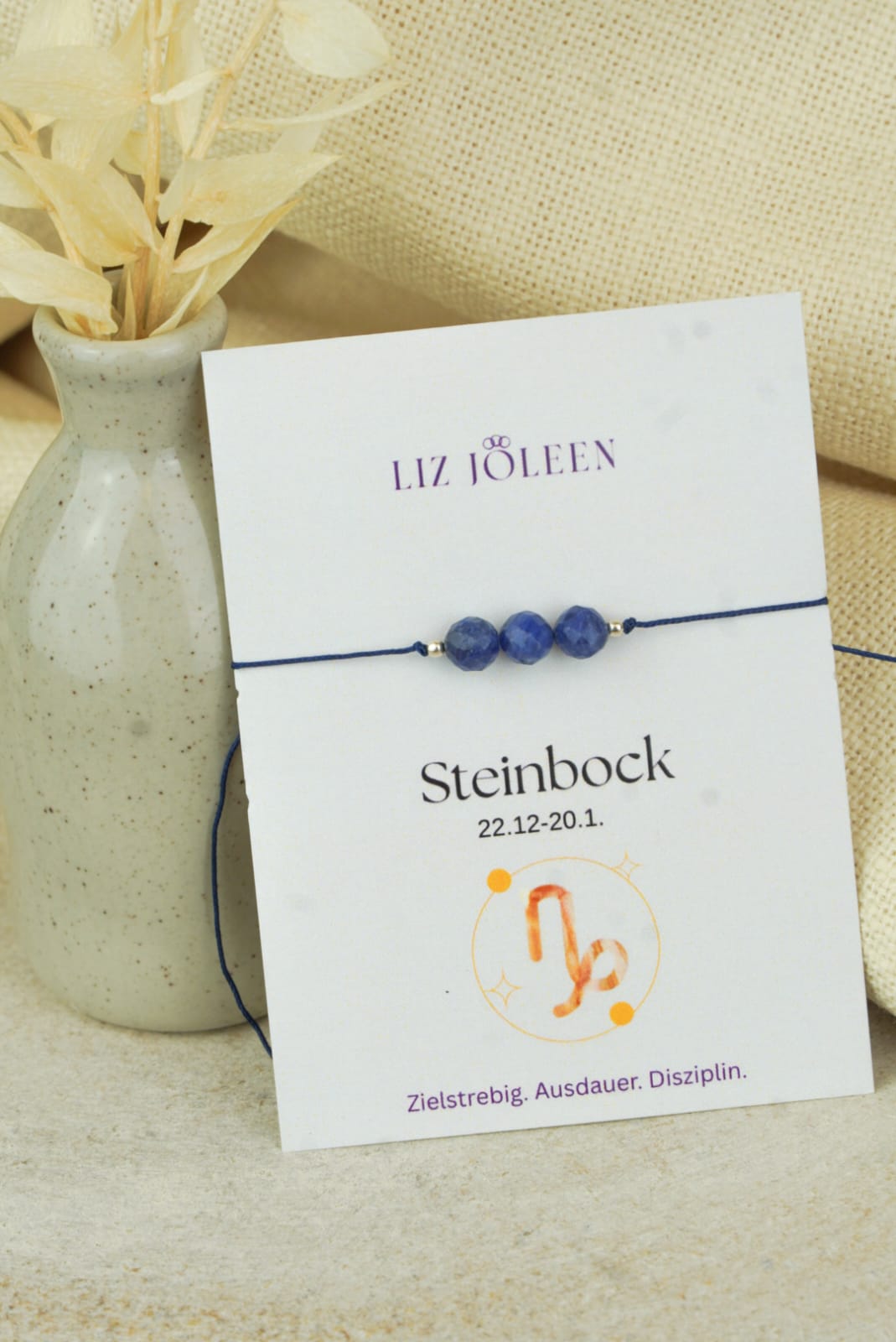 Steinbock Sternzeichen Armband - Sodalith Edelstein