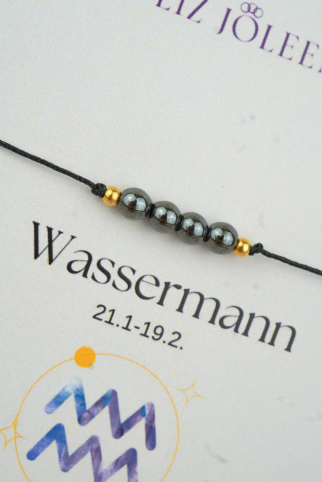 Wassermann Sternzeichen Armband - Hämatit Edelstein