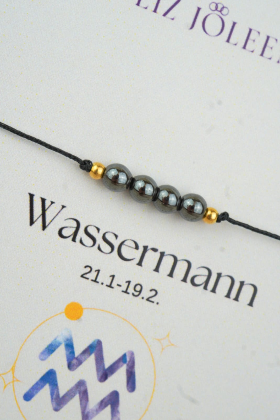 Wassermann Sternzeichen Armband - Hämatit Edelstein