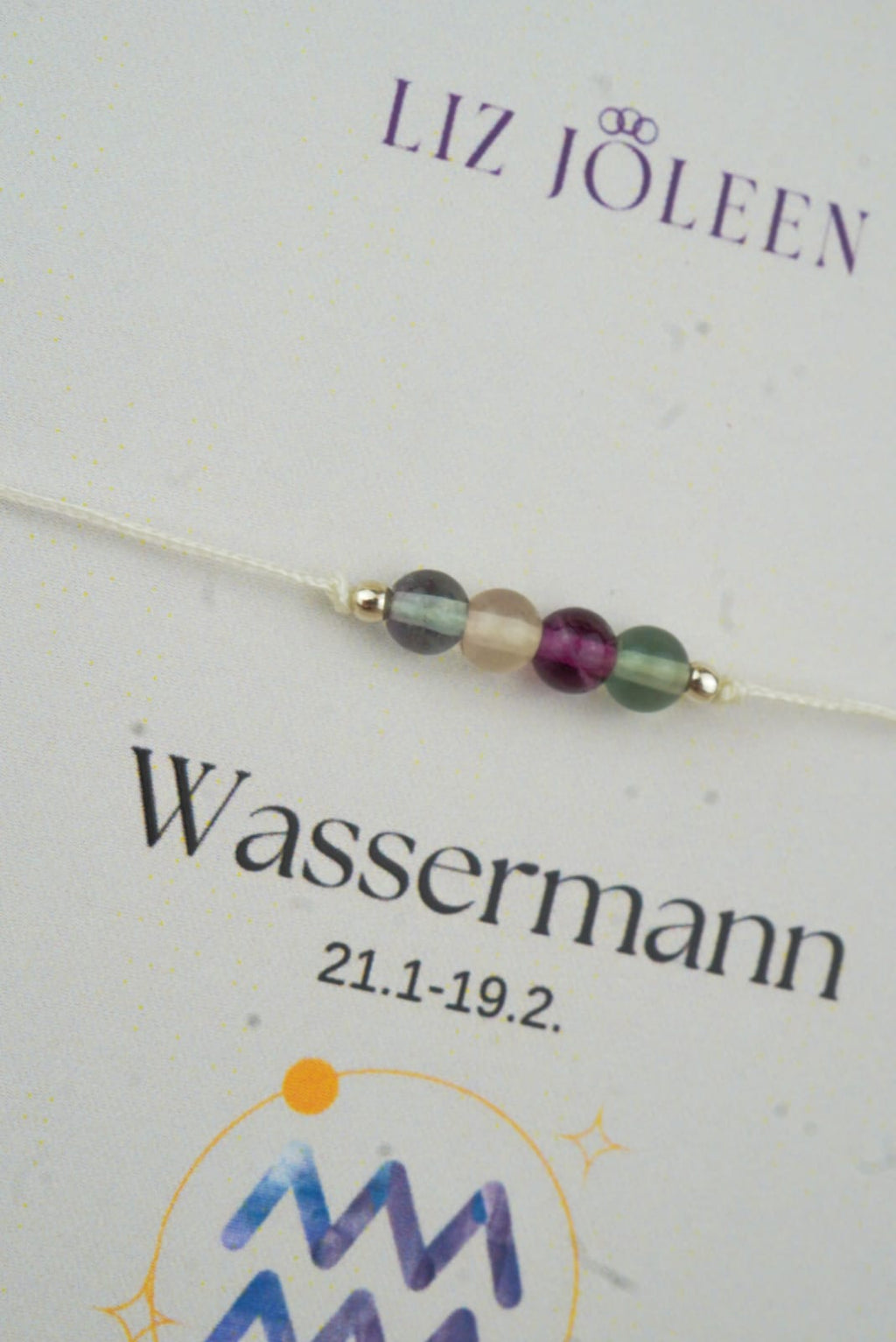 Wassermann Sternzeichen Armband -  Fluorit Edelstein