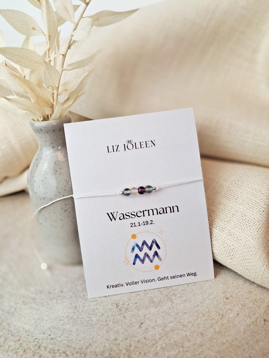 Wassermann Sternzeichen Armband -  Fluorit Edelstein
