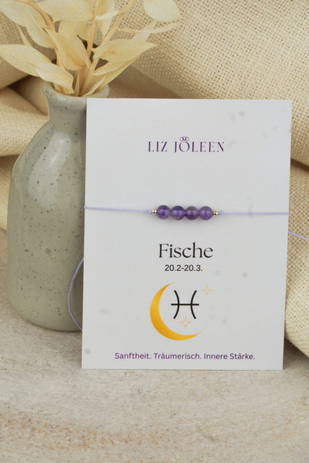 Fische Sternzeichen Armband -  Amehtyst Edelstein