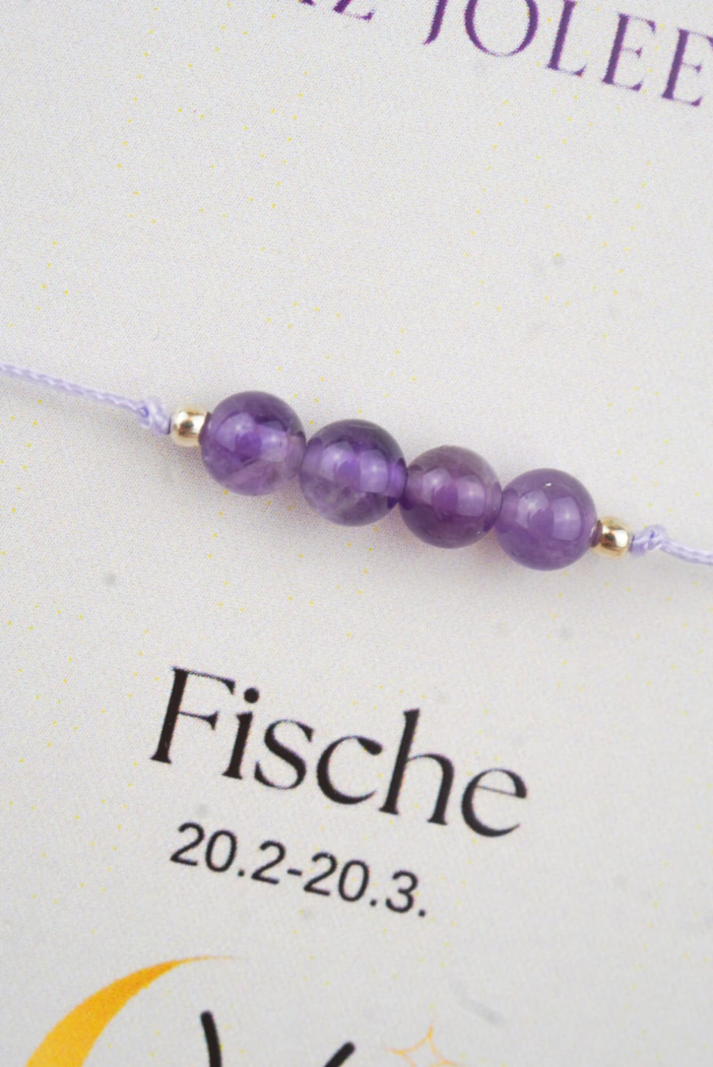 Fische Sternzeichen Armband -  Amehtyst Edelstein