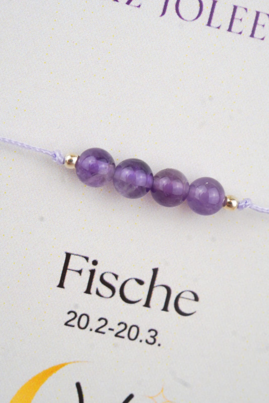 Fische Sternzeichen Armband -  Amehtyst Edelstein
