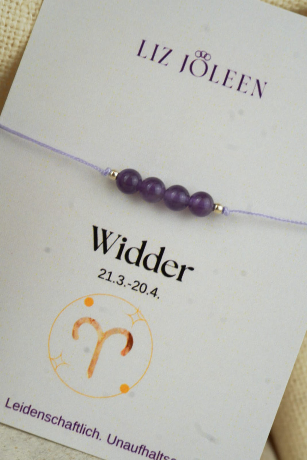 Widder Sternzeichen Armband - Amethyst Edelstein