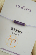 Widder Sternzeichen Armband - Amethyst Edelstein