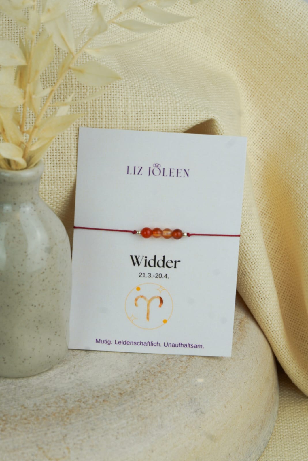 Widder Sternzeichen Armband - Karneol Edelstein