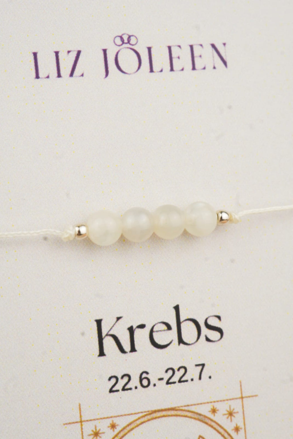 Krebs Sternzeichen Armband - Mondstein Edelstein