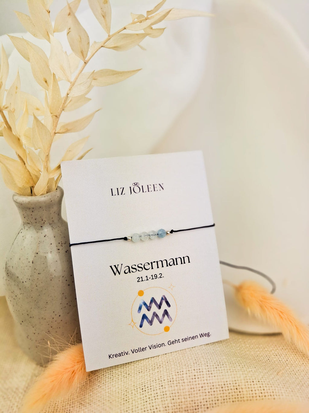Wassermann Sternzeichen Armband - Aquamarin Edelstein