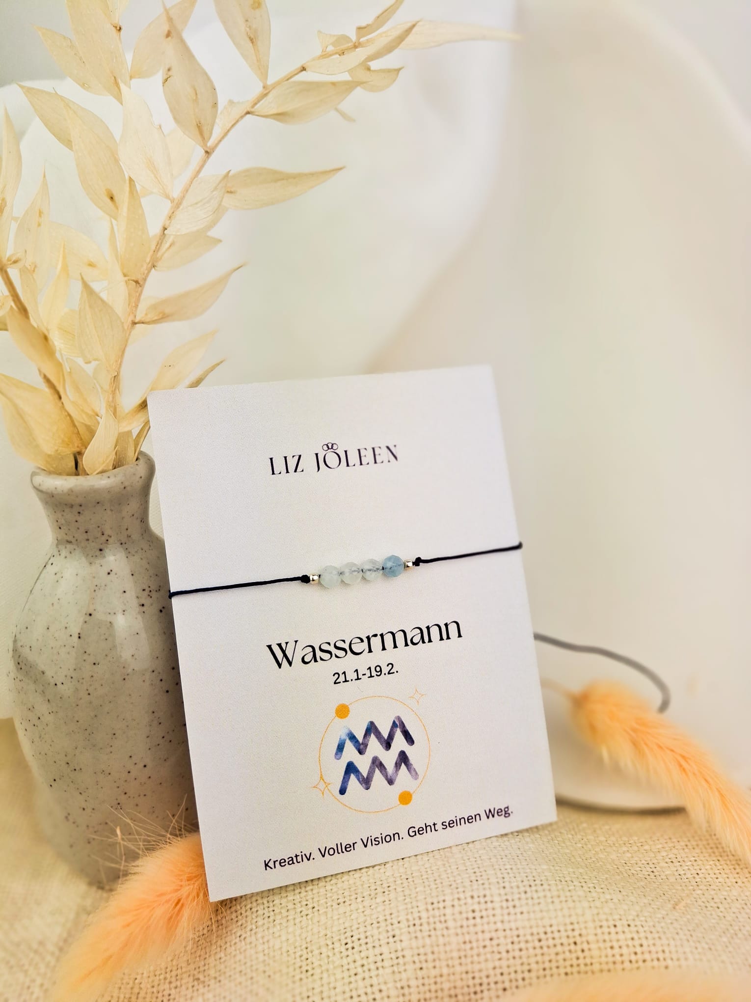 Wassermann Sternzeichen Armband - Aquamarin Edelstein