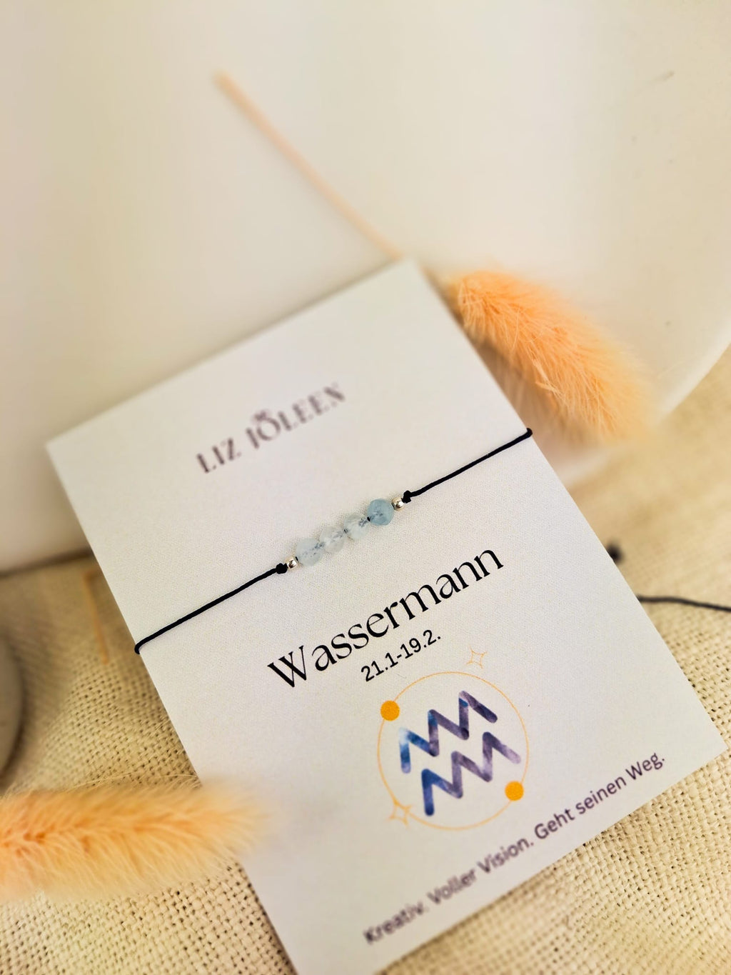 Wassermann Sternzeichen Armband - Aquamarin Edelstein