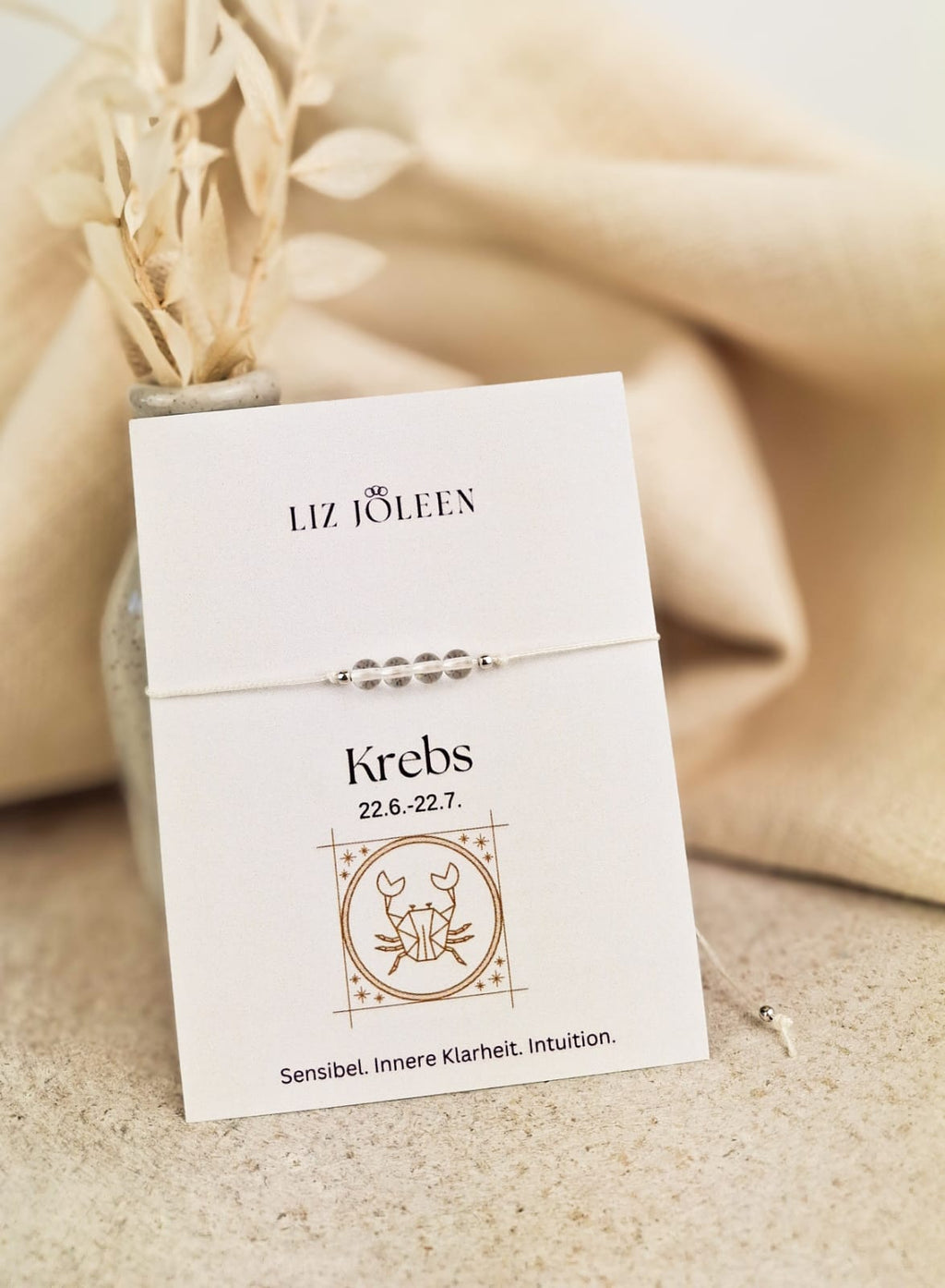 Krebs Sternzeichen Armband - Bergkristall Edelstein