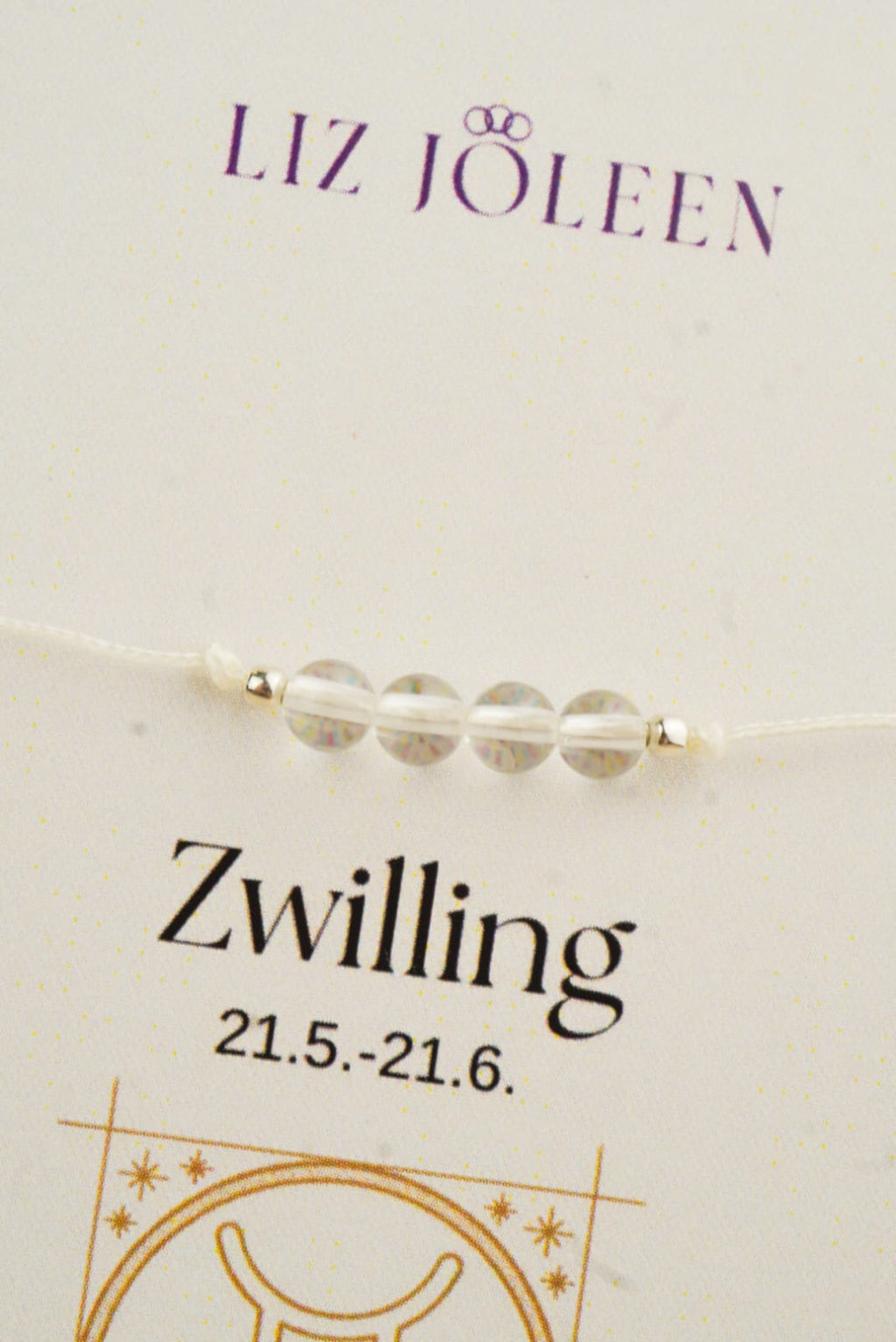 Zwilling Sternzeichen Armband - Bergkristall Edelstein