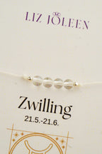 Zwilling Sternzeichen Armband - Bergkristall Edelstein