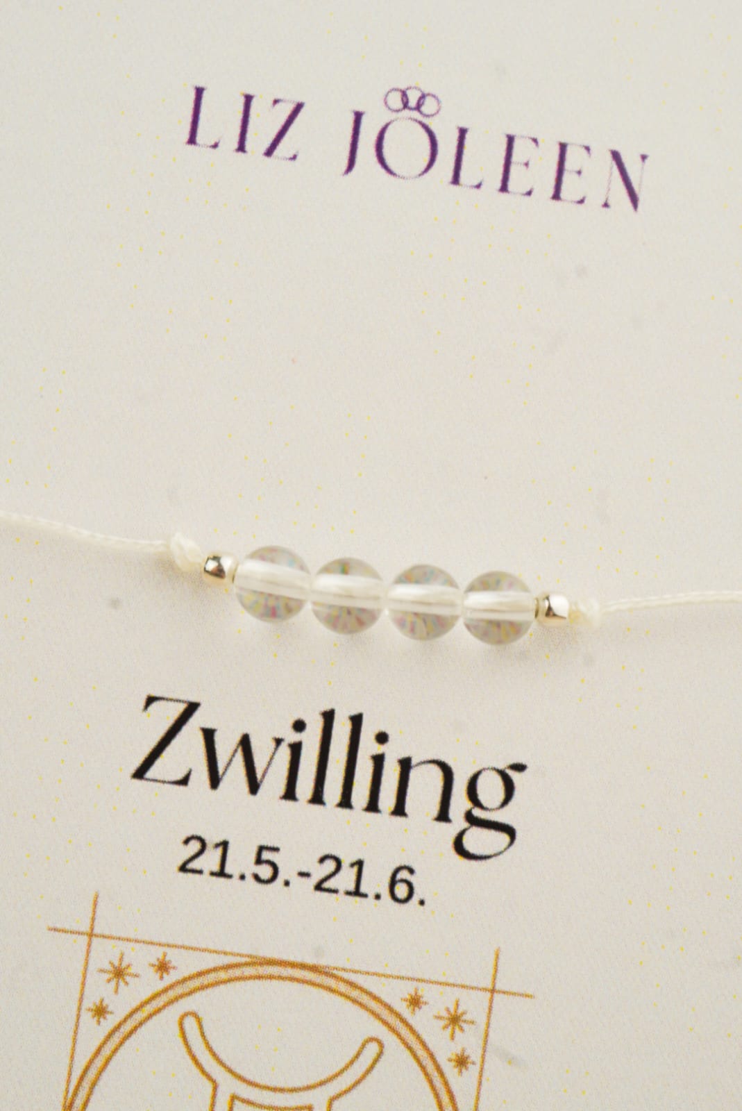Zwilling Sternzeichen Armband - Bergkristall Edelstein